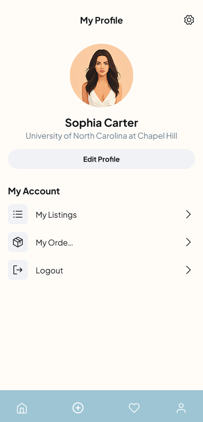 UNC Profile Screen